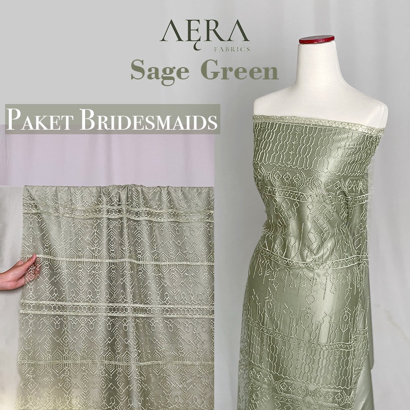 Paket BRIDESMAID PREMIUM / Seragam Keluarga/ Lamaran/ Wisuda - SAGE GREEN