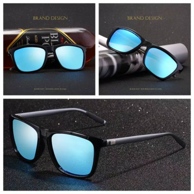 Original Kacamata Polarized Anti Uv 400 Design Aoron Aviator P387