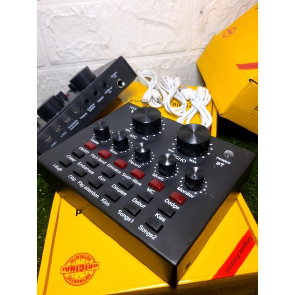 Alat Karaoke Portabel  Mixer Audio V8 SoundCard Bluetooth Audio USB