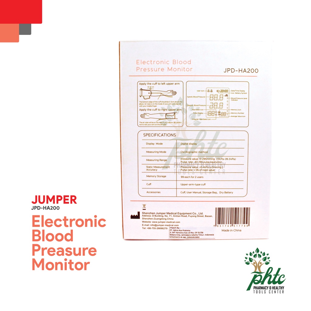 JUMPER HA-200 Tensimeter Digital l Electronic Blood Pressure Monitor