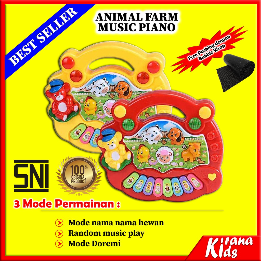 Animal Piano Farm Mainan Edukasi Edukatif Kado Anak Bayi Balita Musik Bunyi Suara Binatang Hewan Shopee Indonesia
