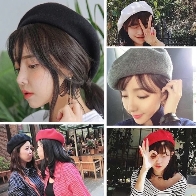 IMPORT MOLLAD Hat Baret Original Topi Baret wool pelukis classic Baret Hat Parisian Hat Korean Style