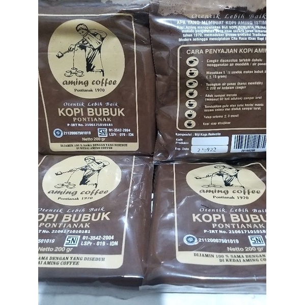 

Kopi Aming Kopi Asli Khas Pontianak Kemasan 200gr