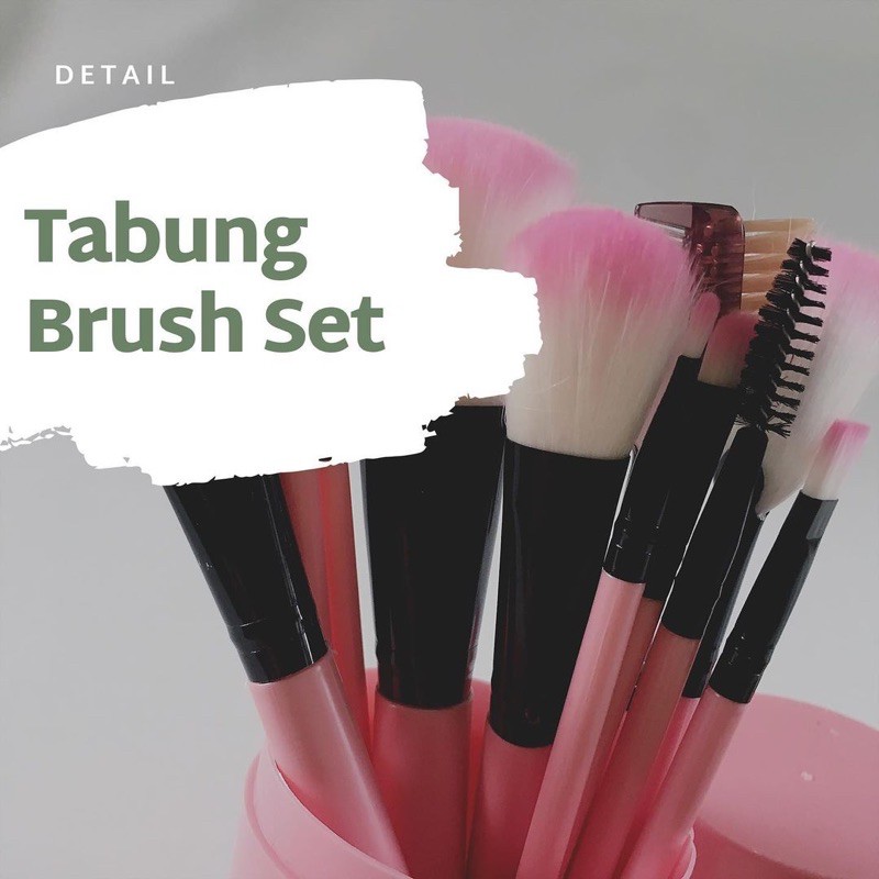 `ღ´ PHINKL `ღ´ Brush set kuas makeup tabung kosmetika untuk aplikasi bedak eyeshadow blush on lipstick