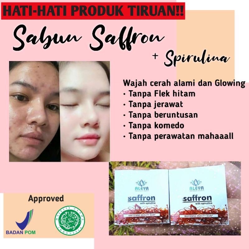 Sabun batang saffron safron aleya 100% ASLI ORIGINAL