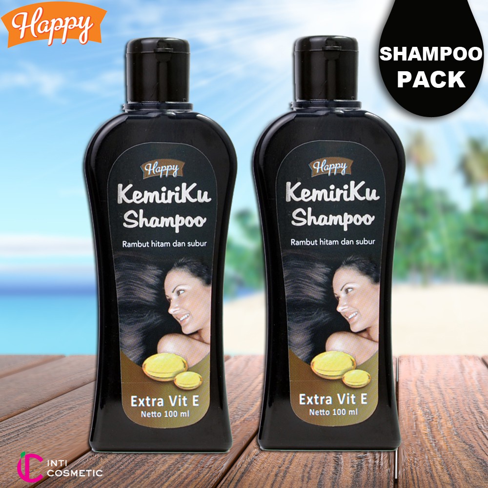 [ORI] Shampoo Penghilang Uban dengan Vitamin E &amp; Kemiri Asli Menghitamkan dan Menyuburkan Rambut - Happy Kemiriku Shampoo