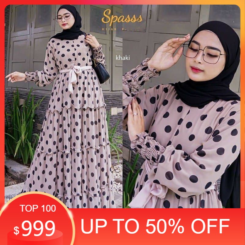 Melvin maxy/Gamis muslim/gamis busui/gamis ld 110/gamis ceruty/gamis kekinian/gamis polkadot