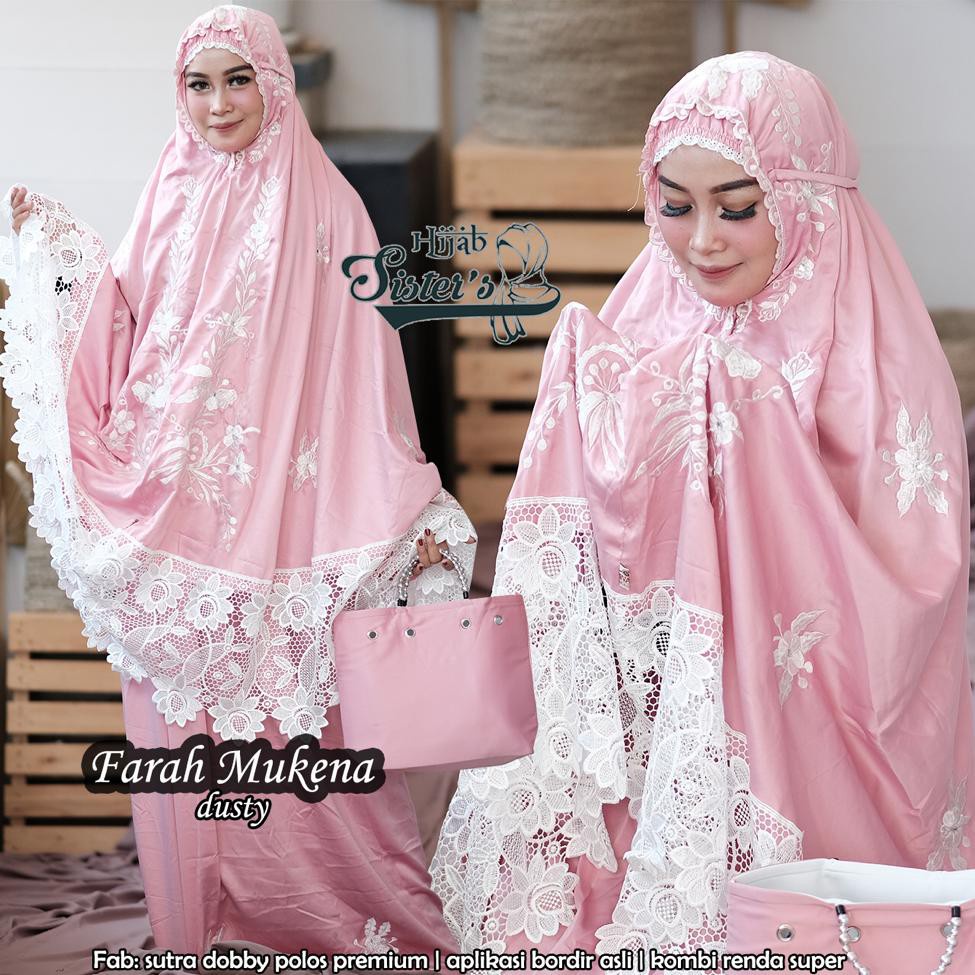MUKENA DEWASA HQ EXCLUSIVE PREMIUM SUTRA MUKENA BORDIR TIMBUL RONDOM RENDA MEWAH
