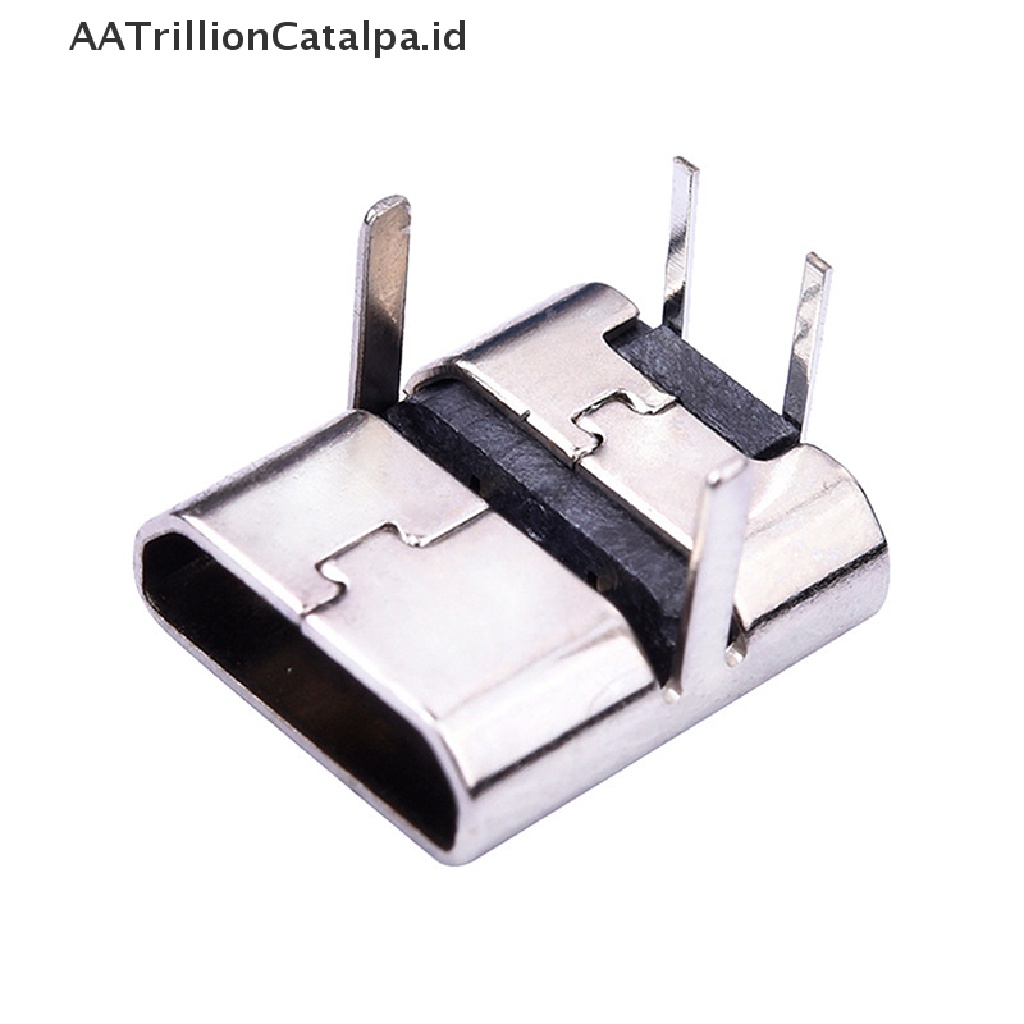 Aatrillioncatalpa 10pcs Konektor Micro Usb 2 Pin 90 Derajat Tipe B Female Untuk Ponsel