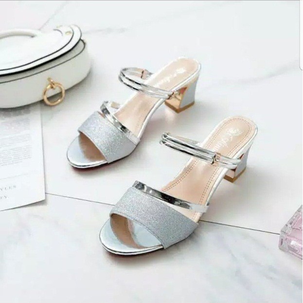 ZPT-sandal heels glitter wanita OF-11