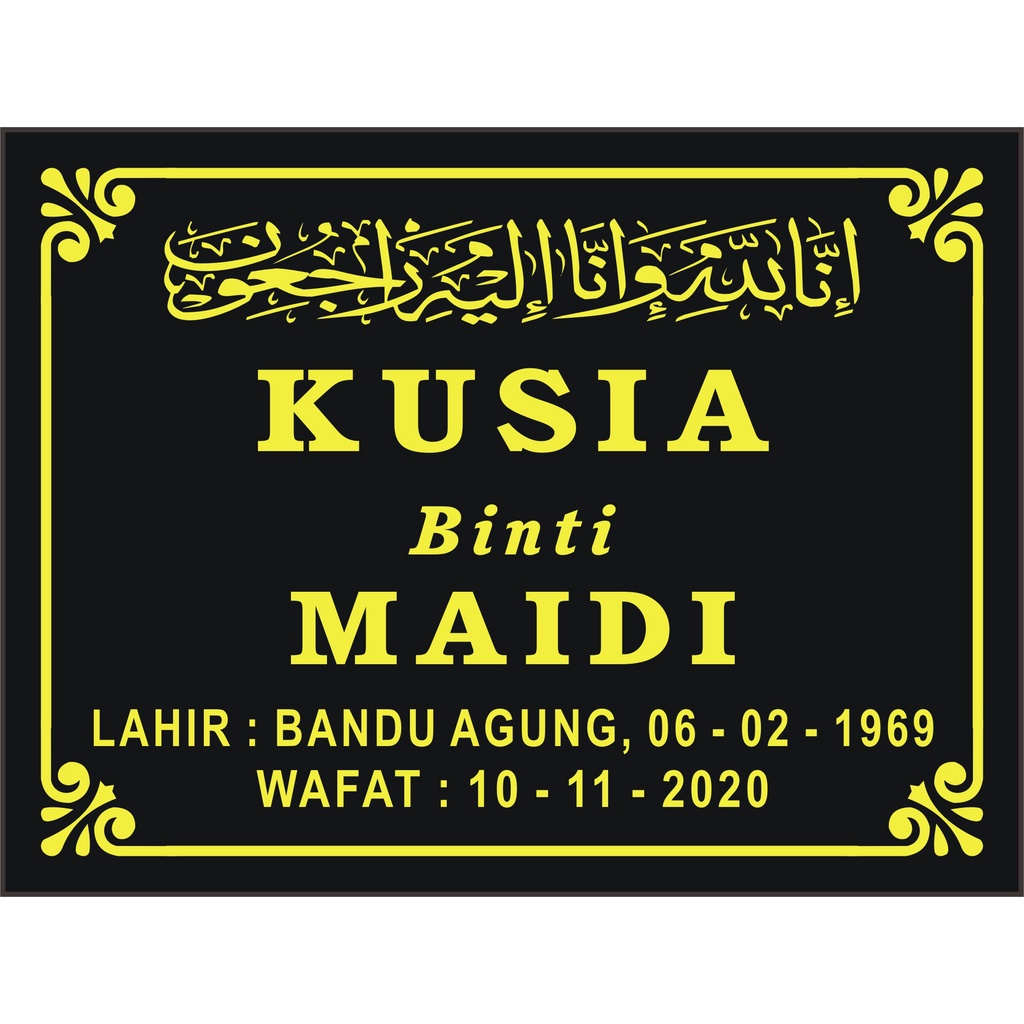 Batu Nisan Granit 40x40/Nama Nisan Granit/Papan Data Granit/Peresmian