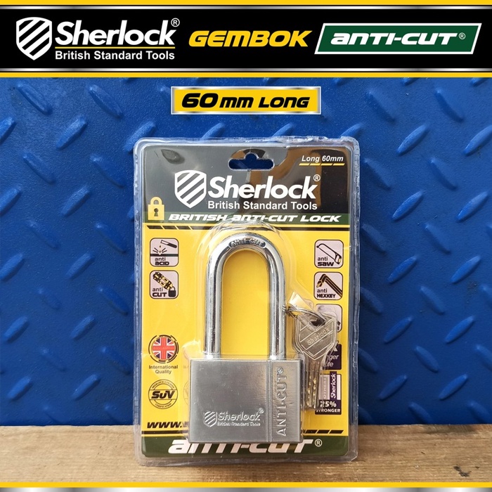 Gembok Original Sherlock Tools ANTI CUT 60 mm Panjang