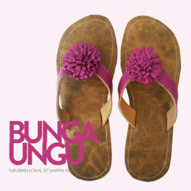 Sandal wanita bunga ungu