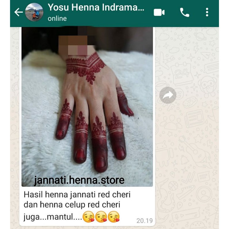 INAI CELUP HENNA CELUP HENNA JARI RED CHERRY 20ml JANNATI HENNA