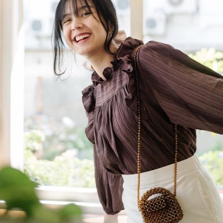 LANGSUNG ATC.. Kanya Blouse Crinkle Lady Shena Atasan Wanita Korean Style Daisy Blouse Moreo Blouse