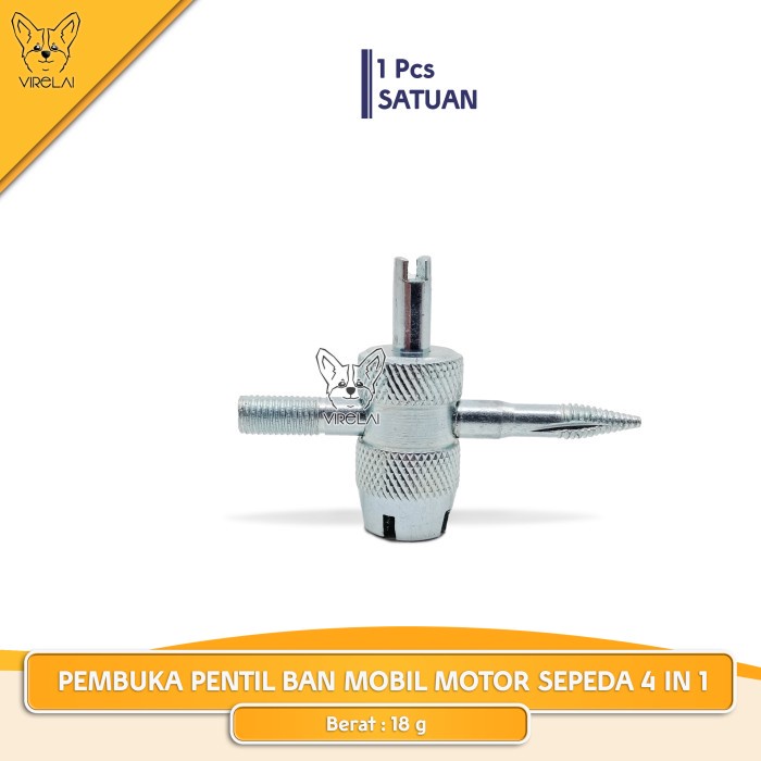 KUNCI PEMBUKA PENTIL / VALVE CORE REPAIR BAN MOBIL MOTOR SEPEDA 4 IN 1