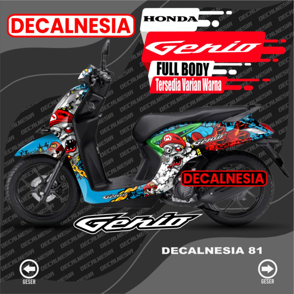 Stiker Genio Full Body Decal Genio Motor Modifikasi Variasi Dekal Sticker Genio