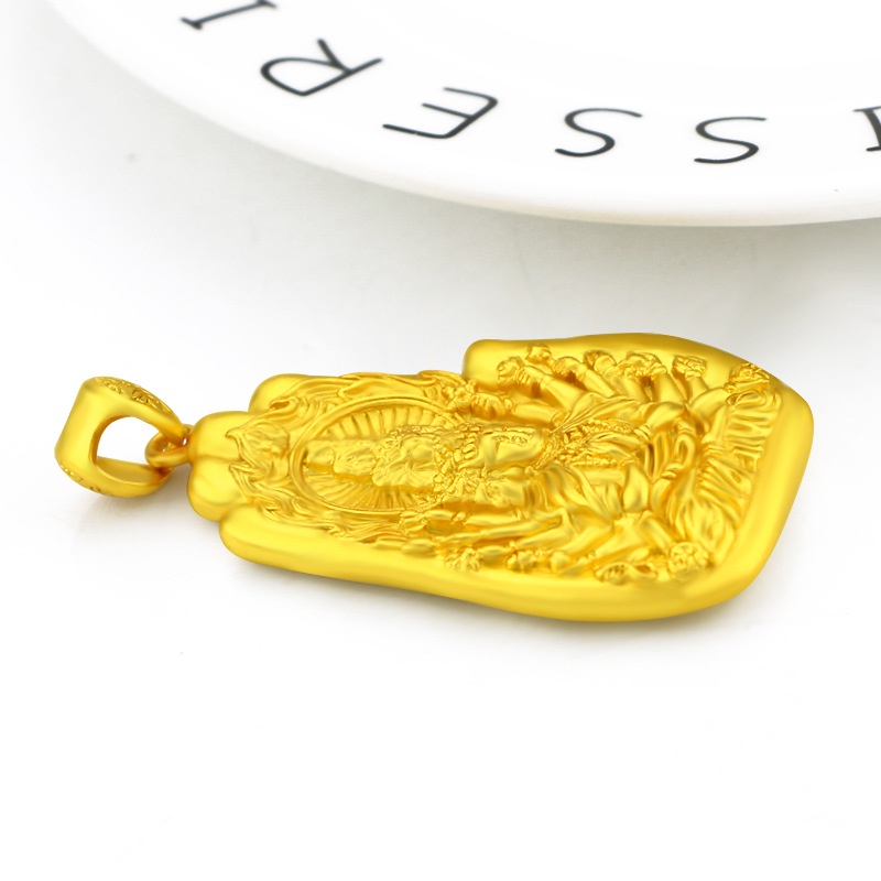 Liontin Lapis Emas Asli Kadar 375 Desain Buddha Untuk Pria Dan Wanita