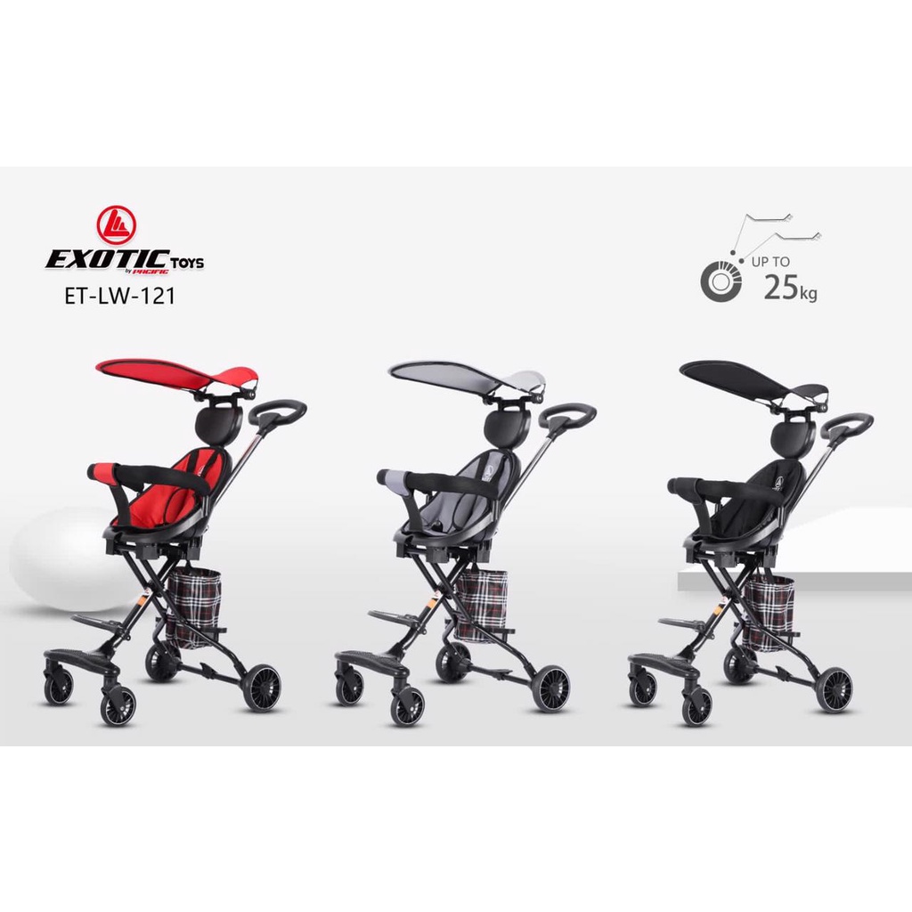 EXOTIC by PACIFIC MAGIC BABY STROLLER LW 121 KERETA DORONG BAYI CANOPY HADAP DEPAN BELAKANG
