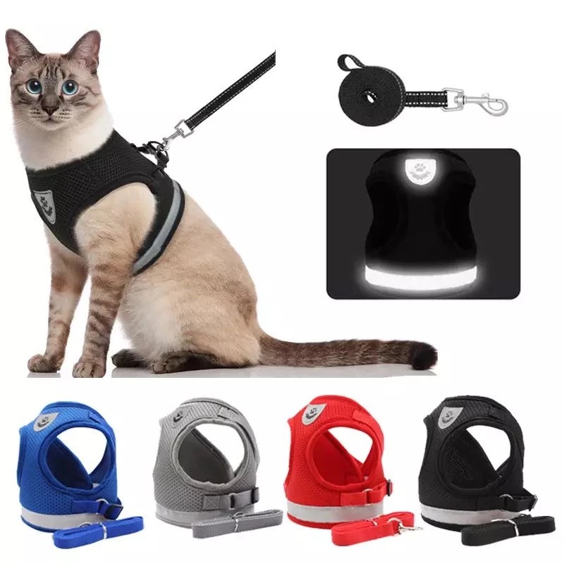 Rompi Harness Breathable Adjustable Anti Kabur Untuk Anjing / Kucing
