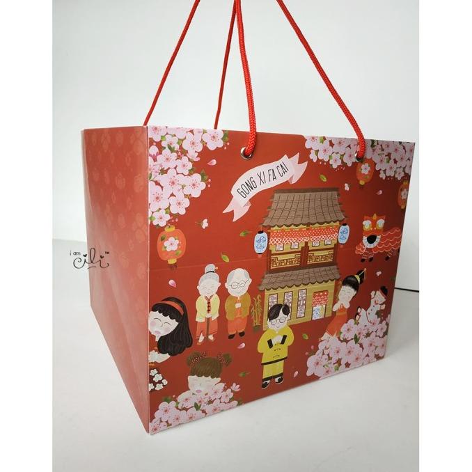 

BAYAR COD Paperbag Dus Roti Paper Bag Imlek Cny Kue Tas Hampers Goodie bag Dus 2 SPECIAL Kode 874