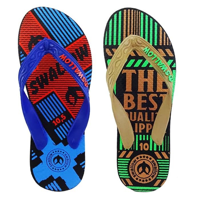 Sandal Jepit Pria Swallow Distro Sendal COWOK Trendy Gaya Fashion Swalow Karet Sandal Swallow Distro