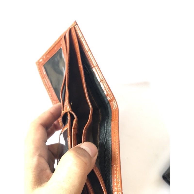 DOMPET PRIA KULIT SINTETIS CROCOO DOMPET PRIA LIPAT MURAH MERIAH DOMPET PRIA MOTIF BUAYA MODEL TIDUR ADA SELETING DALAM