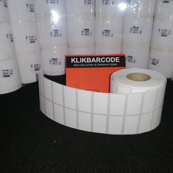 

TERMURAH BARCODE sticker direct thermal 27 x 15 - 2 baris - isi : 2.000 pcs - xprinter KLIKBARCODE