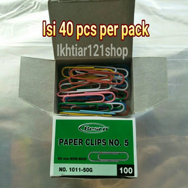 

Paper Clips/Klip Kertas Besco No 5 jumbo Warna Warni