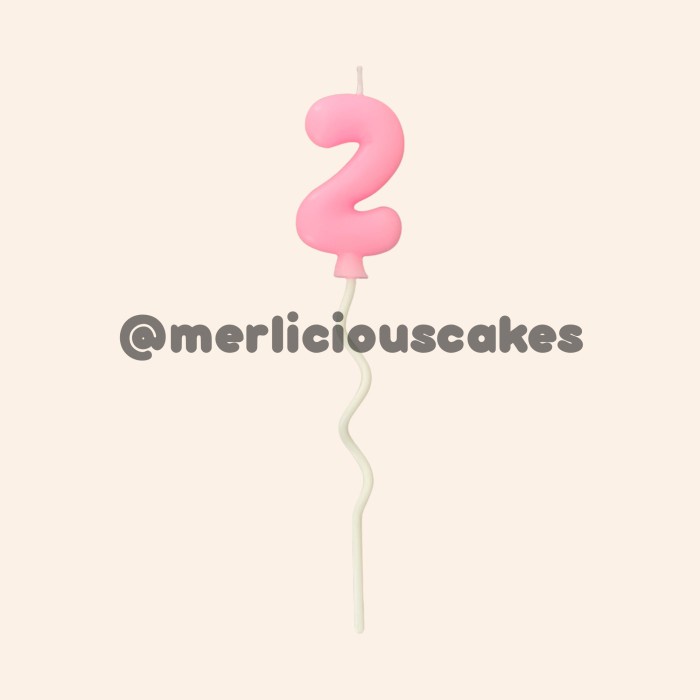 Angka 2 Lilin Balon Pink Balloon Candle Lilin Ulang Tahun