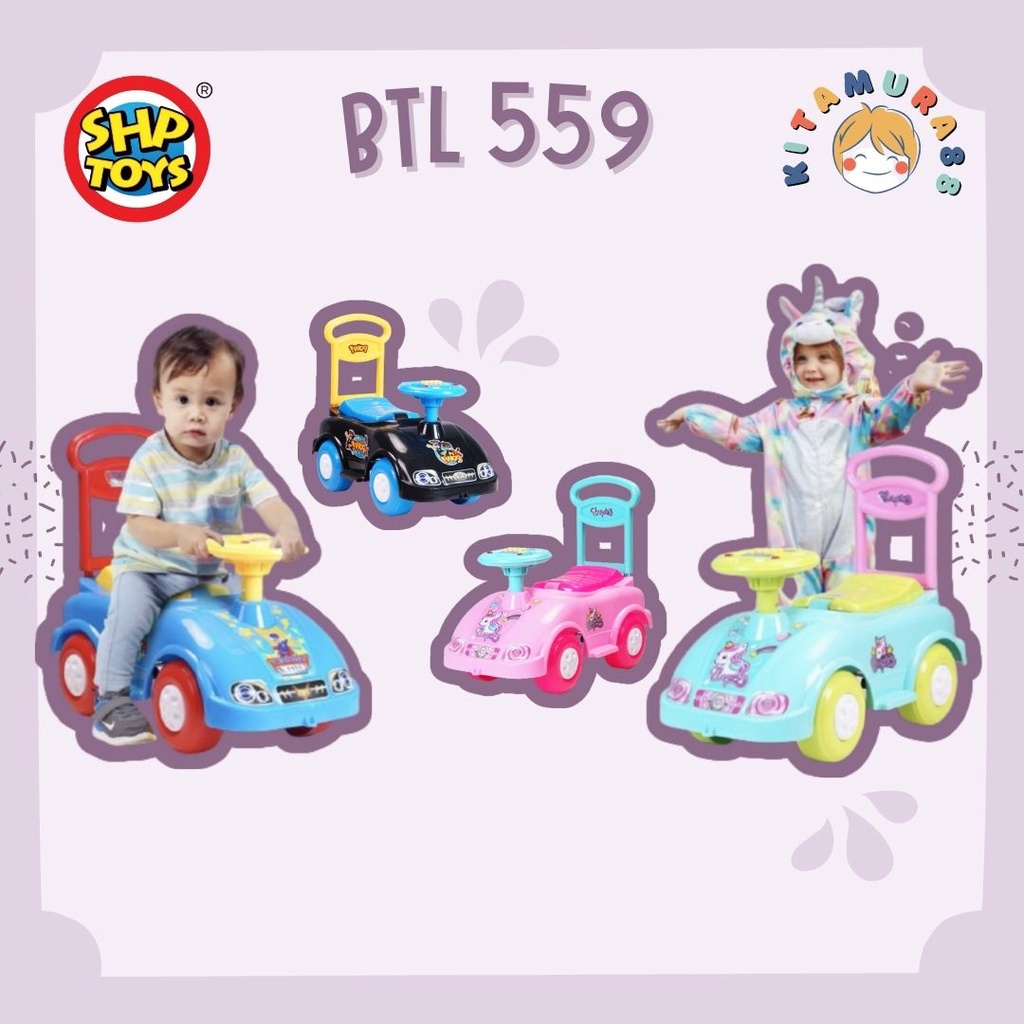 Mainan Mobil Anak BTL 559 SHP TOYS - Maenan Mobilan Dorong Tunggang Ride On Pink Tosca Blue Ready Stock