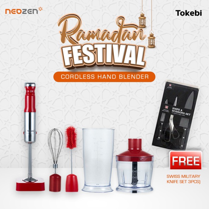 TOKEBI Hand Blender Cordless - RED