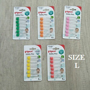 Pigeon Safety Pins Peniti Bayi Berwarna Ukuran S 9pc&amp;L 6pcs