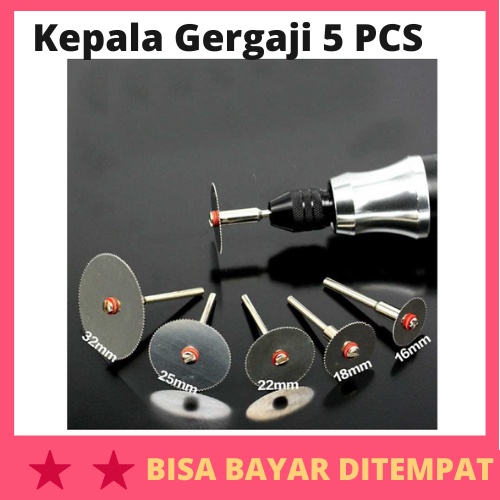 Kepala Gergaji 5 PCS with 1 Mandrel for Dremel Rotary / Kepala Mata Gergaji Gerinda Gurinda Grenda G