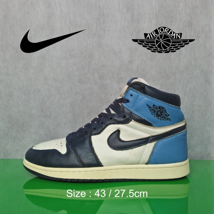 Sepatu Nike Air Jordan 1 Retro High Obsidian Second Original - Size 43