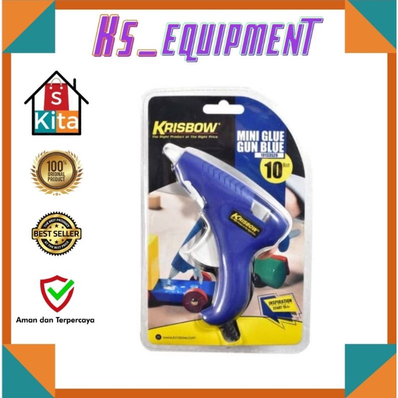 

Krisbow lem tembak mini 10w Eg10-B Biru & Hijau pistol lem lem perekat lem kayu,kulit,kertas,karton,plastik