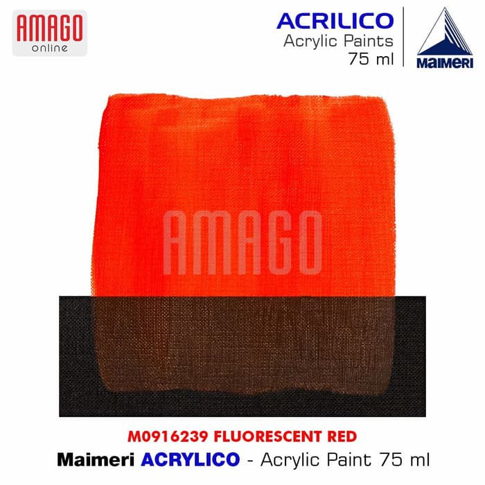 Cat Akrilik Lukis MAIMERI Acrilico - Acrylic Paint - Fluorescent Red - 75ml - M0916239