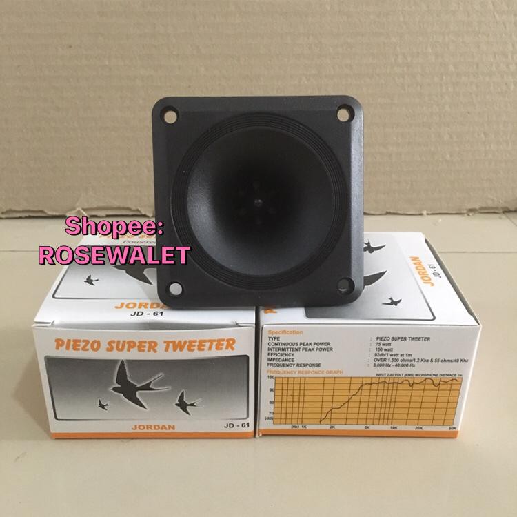 JORDAN JD 61 HITAM PIEZO SUPER TWEETER WALET ORIGINAL