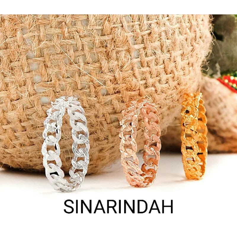 cincin emas asli rantai lilit