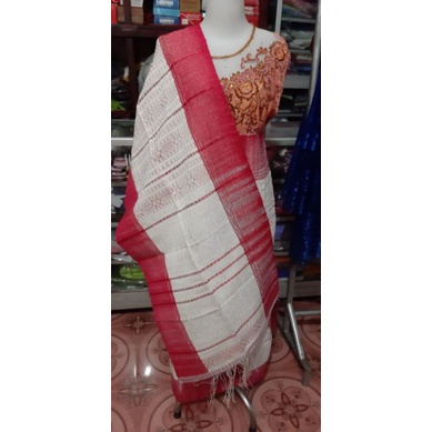 KAIN SONGKET SEMI TUMTUMAN KLASIK PAKAI BENANG KOREA SURAT KRISTAL SONGKET PUTIH SILVER MERAH MUDA S