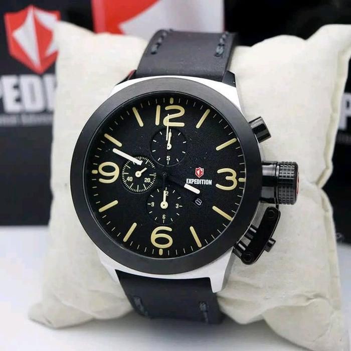 JAM TANGAN PRIA EXPEDITION E 6339 LEATHER ORIGINAL GARANSI RESMI 1 TAHUN