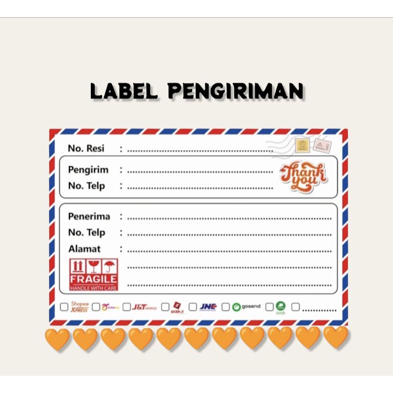 

Label stiker nama pengiriman