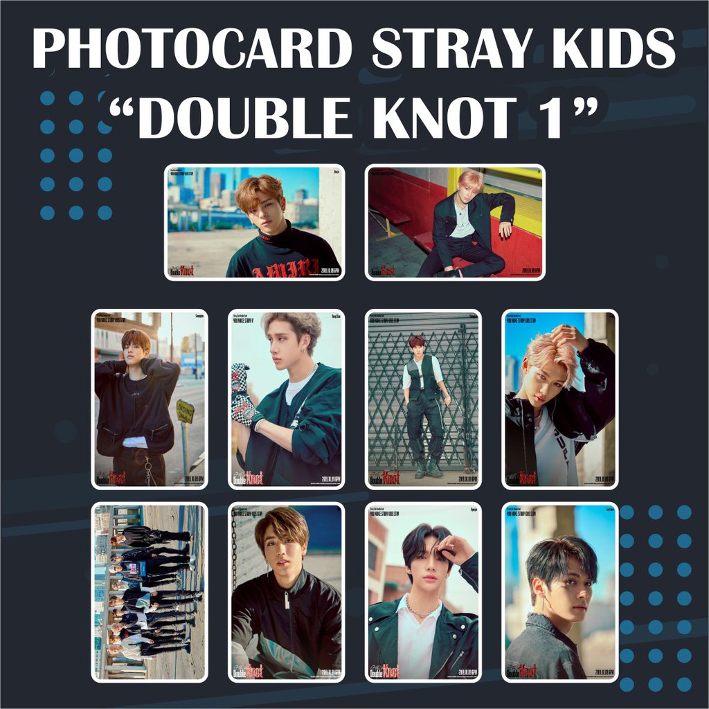 (READY STOCK) PHOTOCARD STRAY KIDS DOUBLE KNOT KPOP MURAH