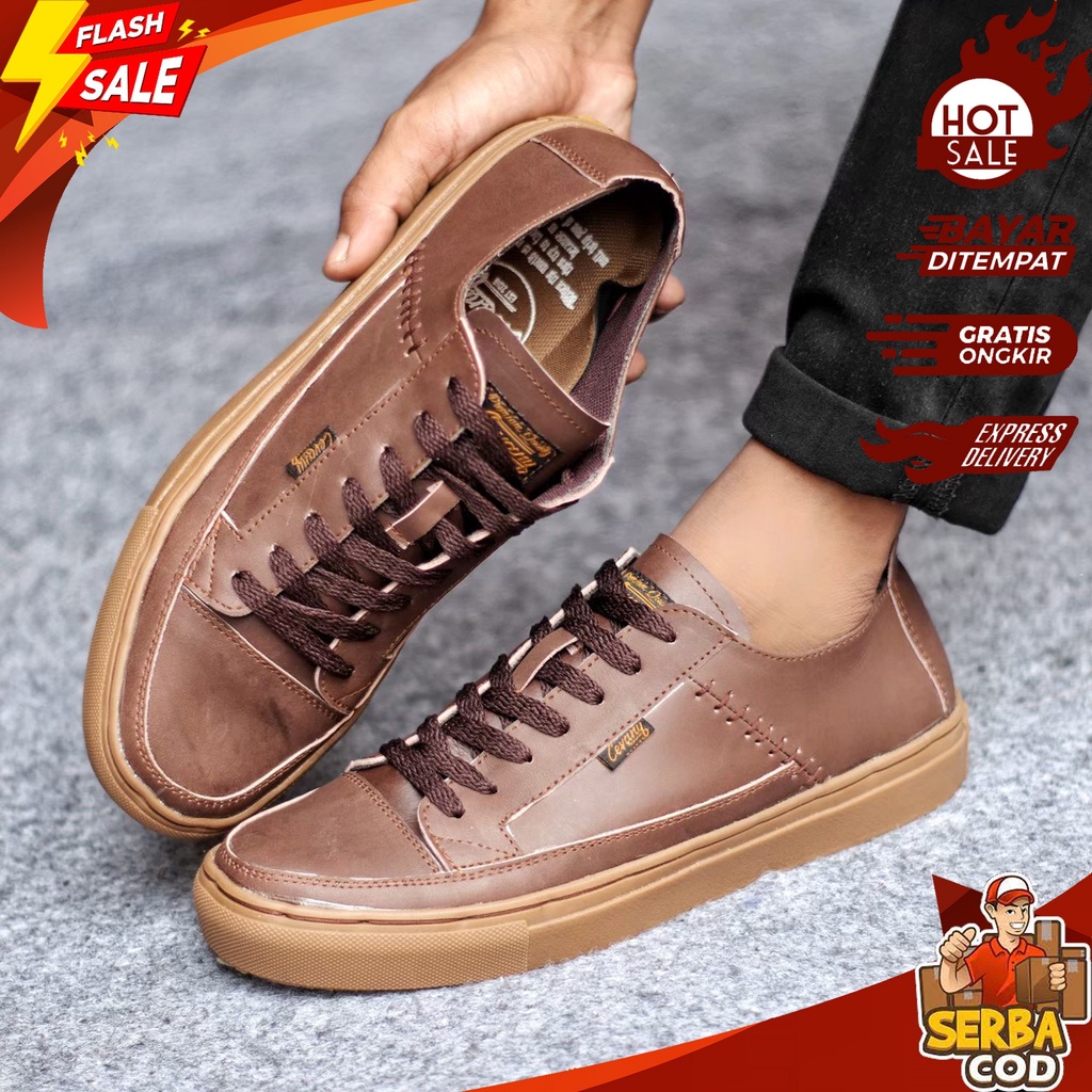 DNT 031 - Sneakers Pria Casual Bahan Kulit Asli 100% Premium - Sepatu Sneaker Pria Model Exodos - Se