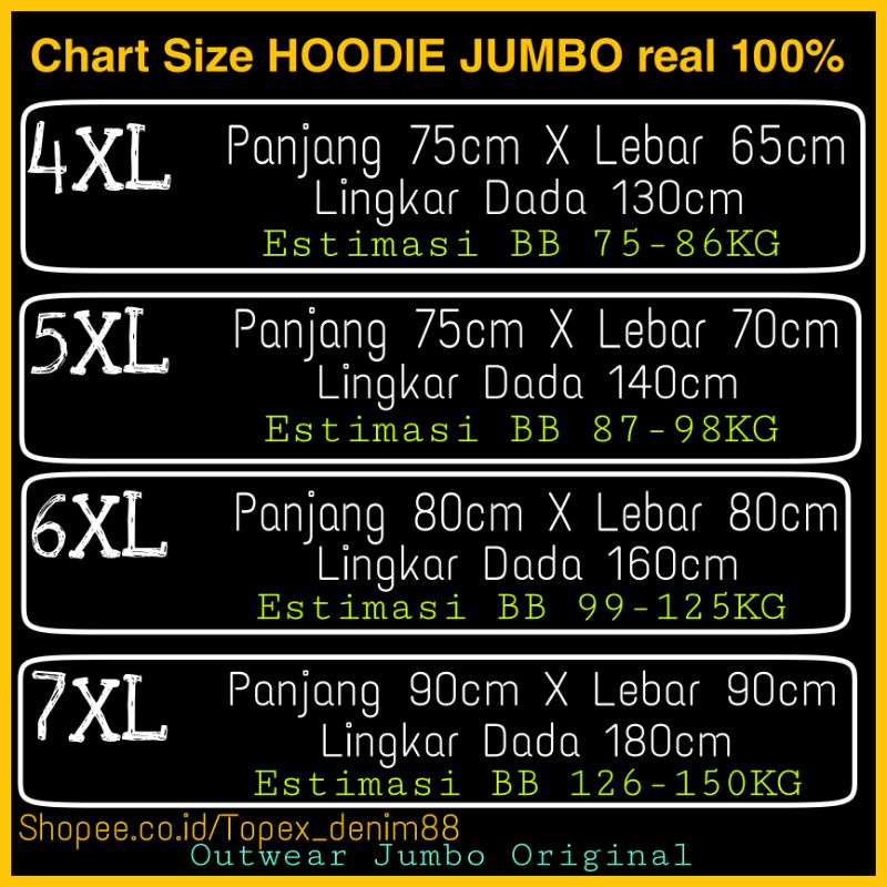 HOODIE OVERSIZE BIG SIZE UP.co, HOODIE JUMBO MUAT Sampai BB 150kg