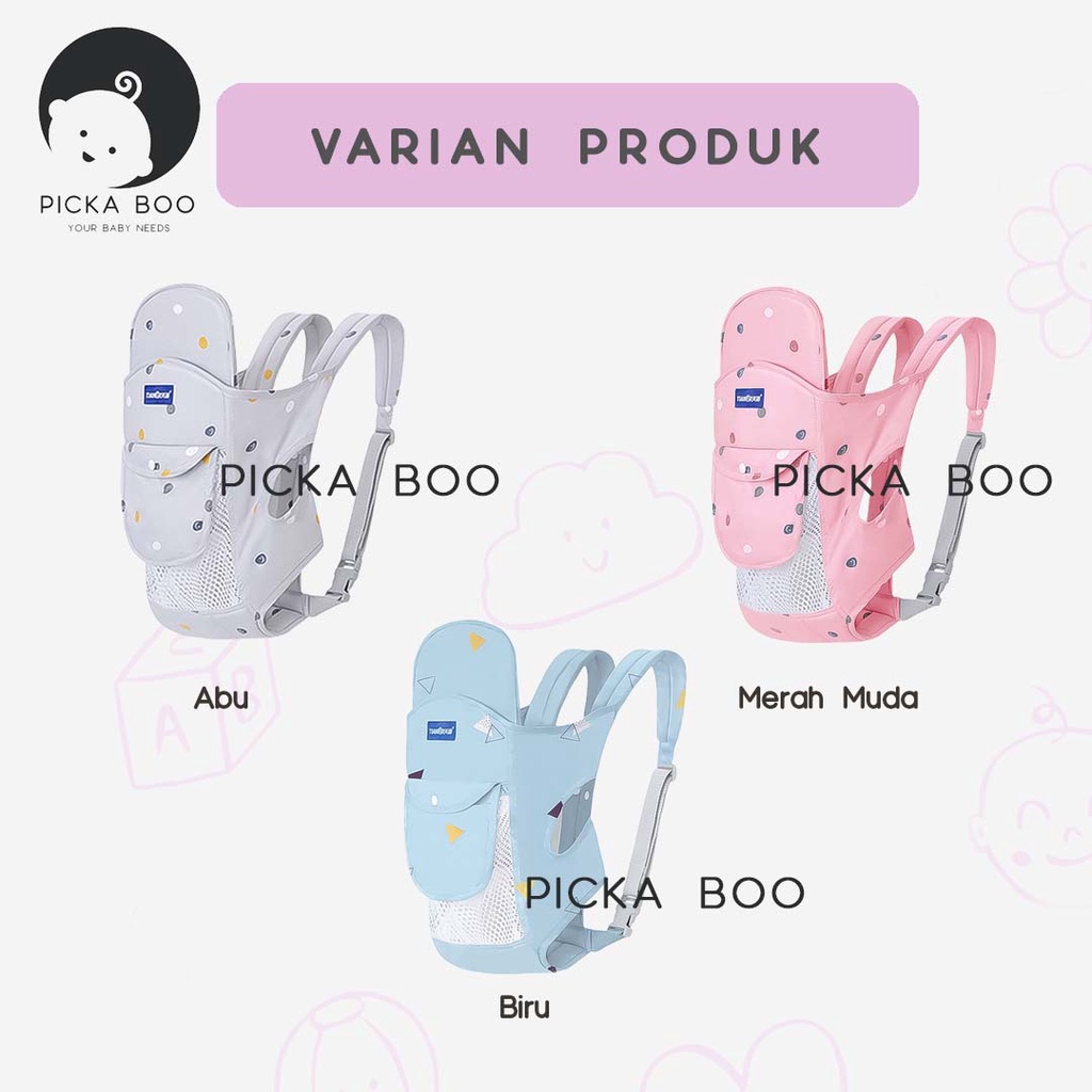 PICKA BOO Gendongan Bayi Depan  Hipseat Baby Carrier