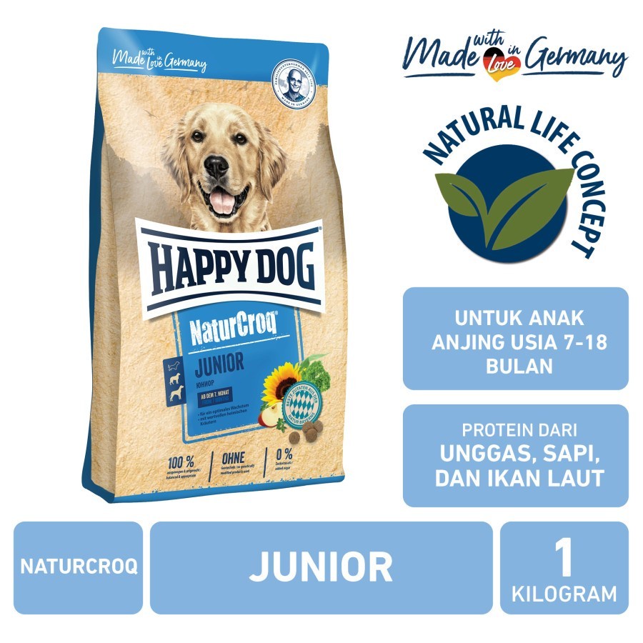 Happy Dog Naturcroq Junior 1 kg Makanan Anakan Anjing Dry Pet Food 1kg