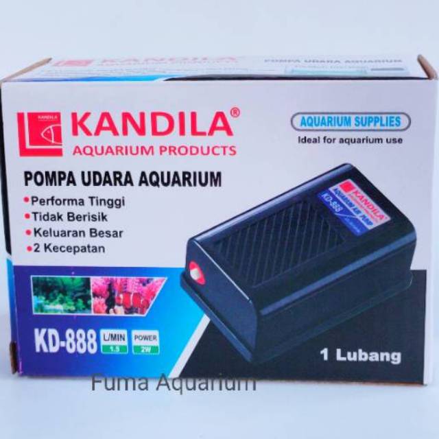 KANDILA KD 888 Pompa Airpump Aerator 1 lubang Pompa Gelembung Udara Oksigen Aquarium Aquascape