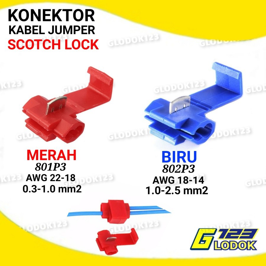 Konektor Kabel Jumper Snap Scotch Lock Pengaman Kabel