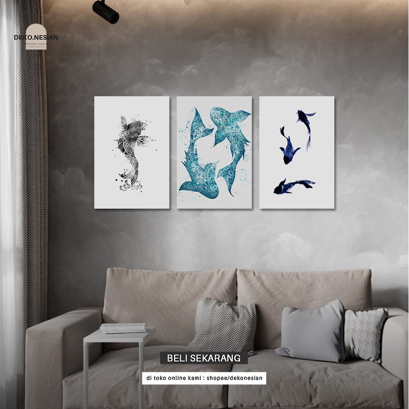 Hiasan Dinding Gambar Ikan Koi